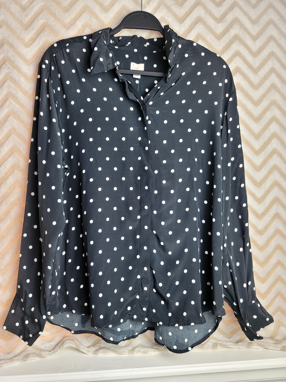 a new day Black and White Polka Dot Button-Down Shirt - Picture 2 of 7